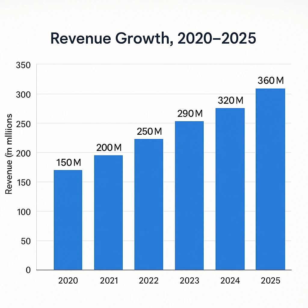 Revenue growth graph 2020 2025 Activechampaign