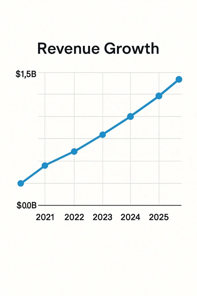 Revenue growth graph 2020 2025 bumble
