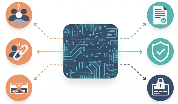 Diagram showing security risks blocked and protected data flow in a white-label astrology app system