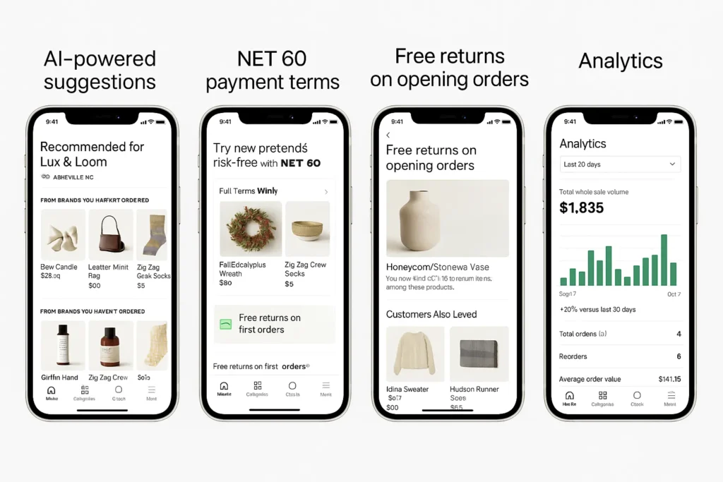 faire app feature screenshots