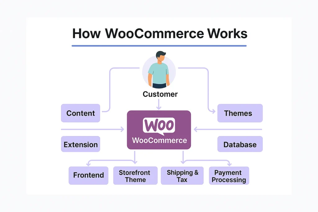 how woocommerce works diagram