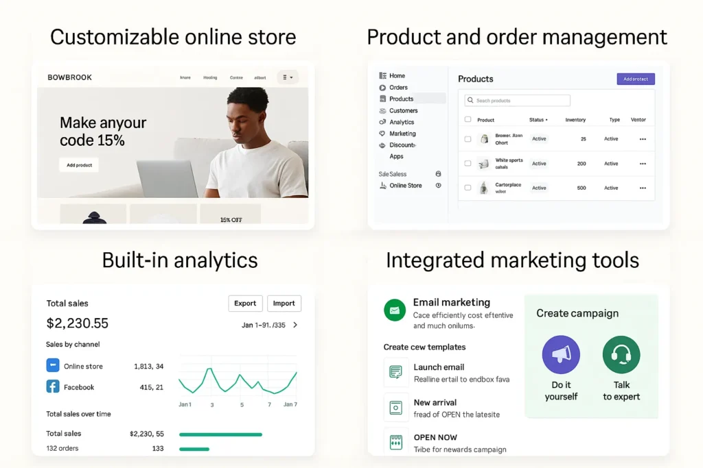 shopify features screenshots