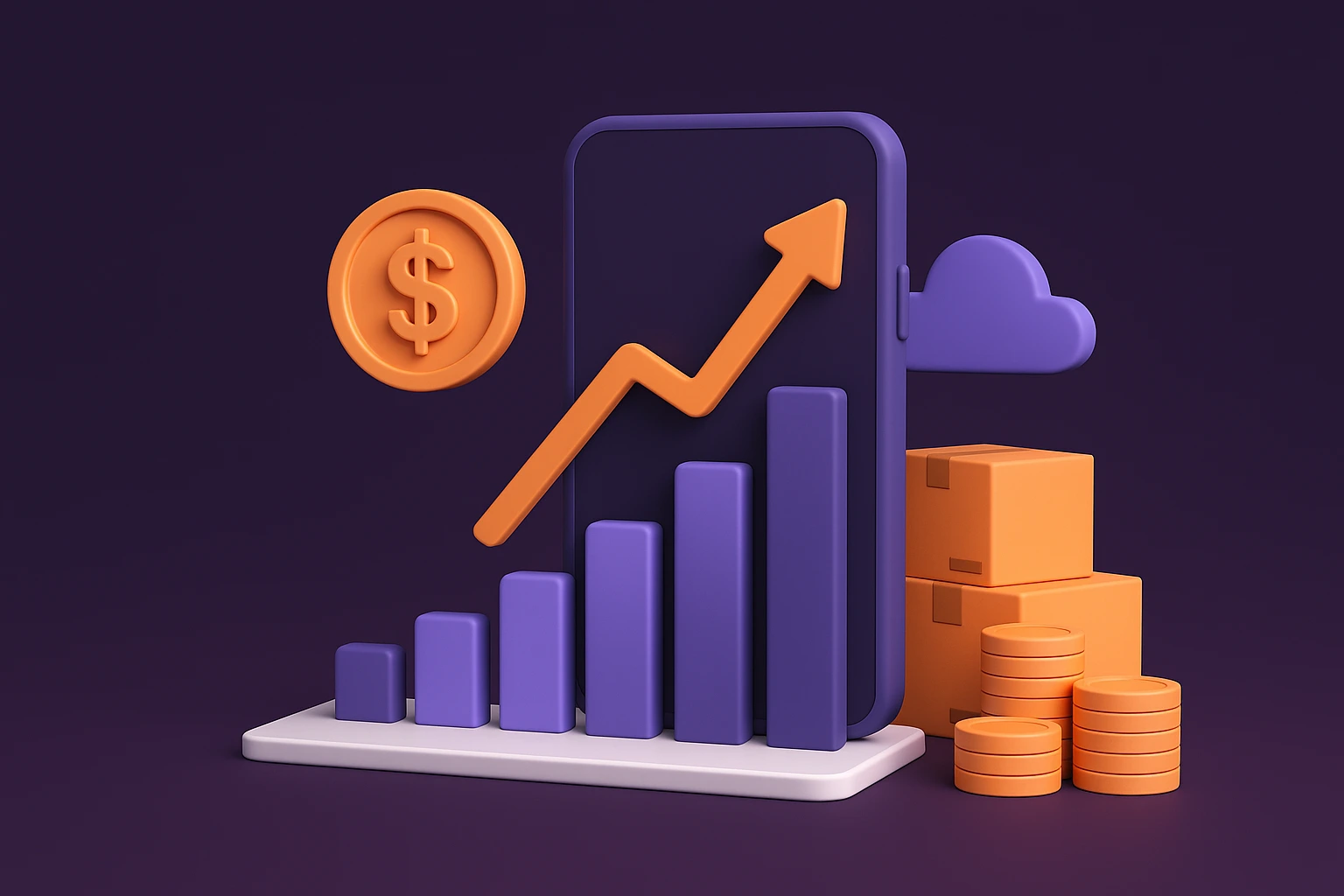 Revenue growth and monetization concept illustration for a celebrity shoutout app like Thrillz