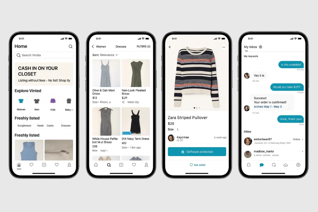 vinted feature screenshots
