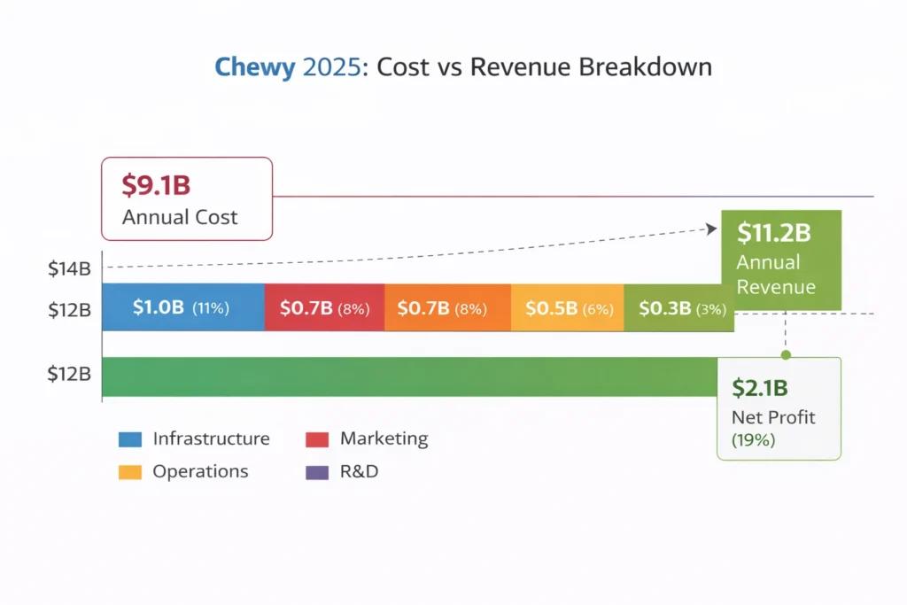 Cost vs Revenue visualization Chewy