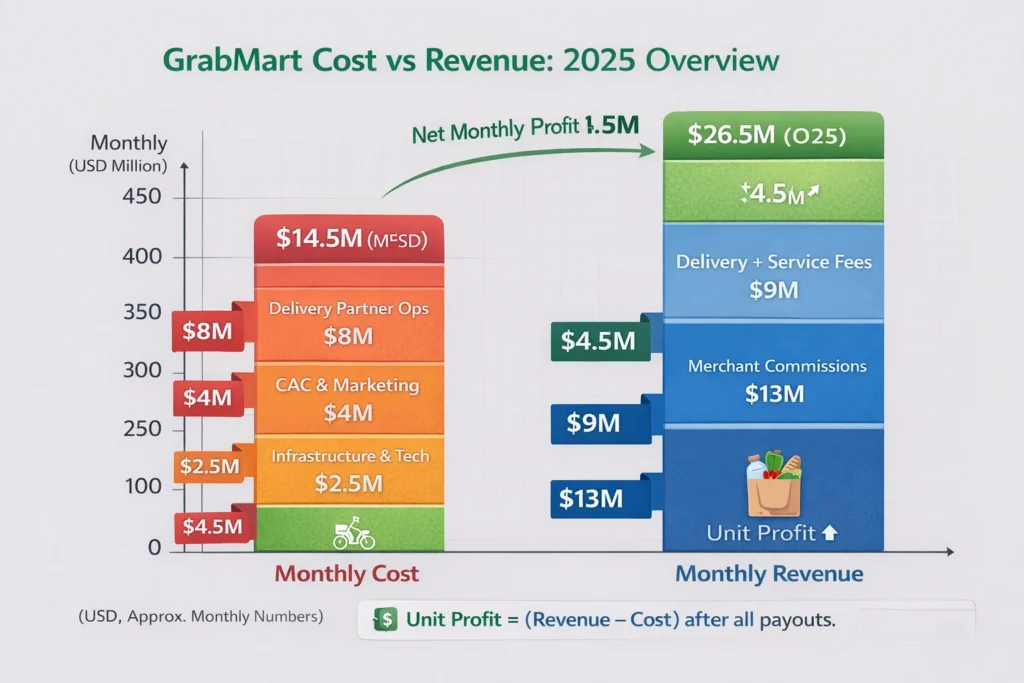 Cost vs Revenue visualization Grabmart