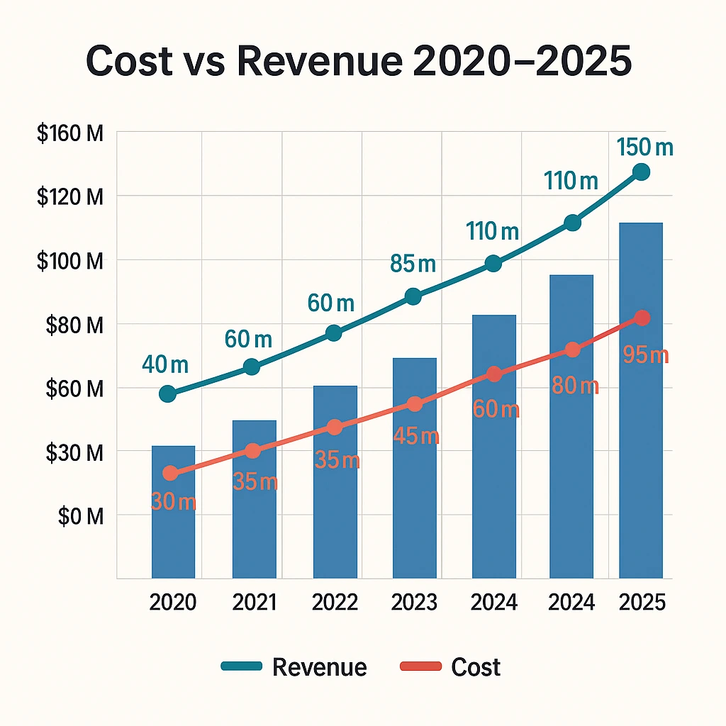 Cost vs Revenue visualization Instagram