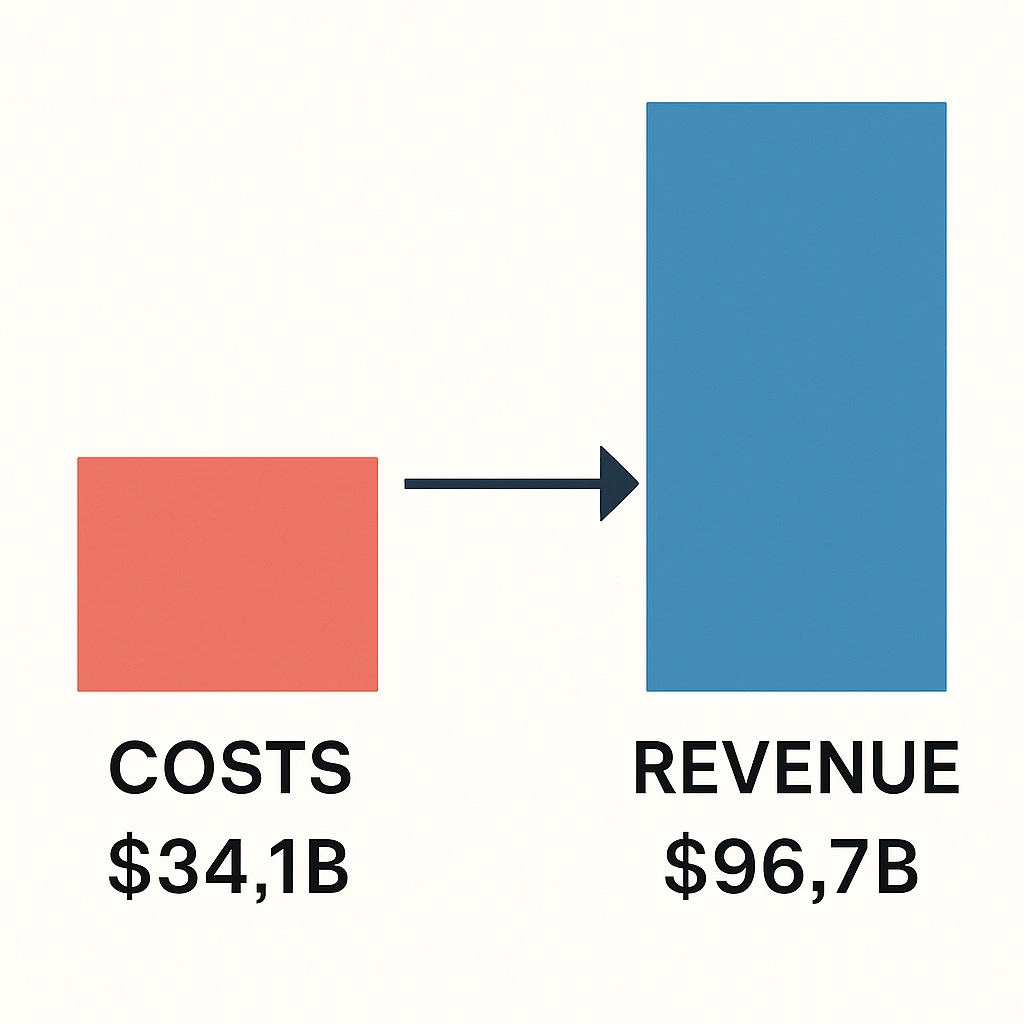 Cost vs Revenue visualization Tmall
