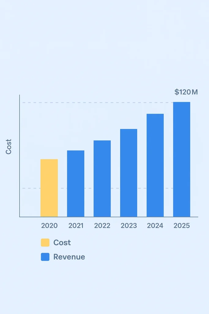 Cost vs Revenue visualization We Transfer