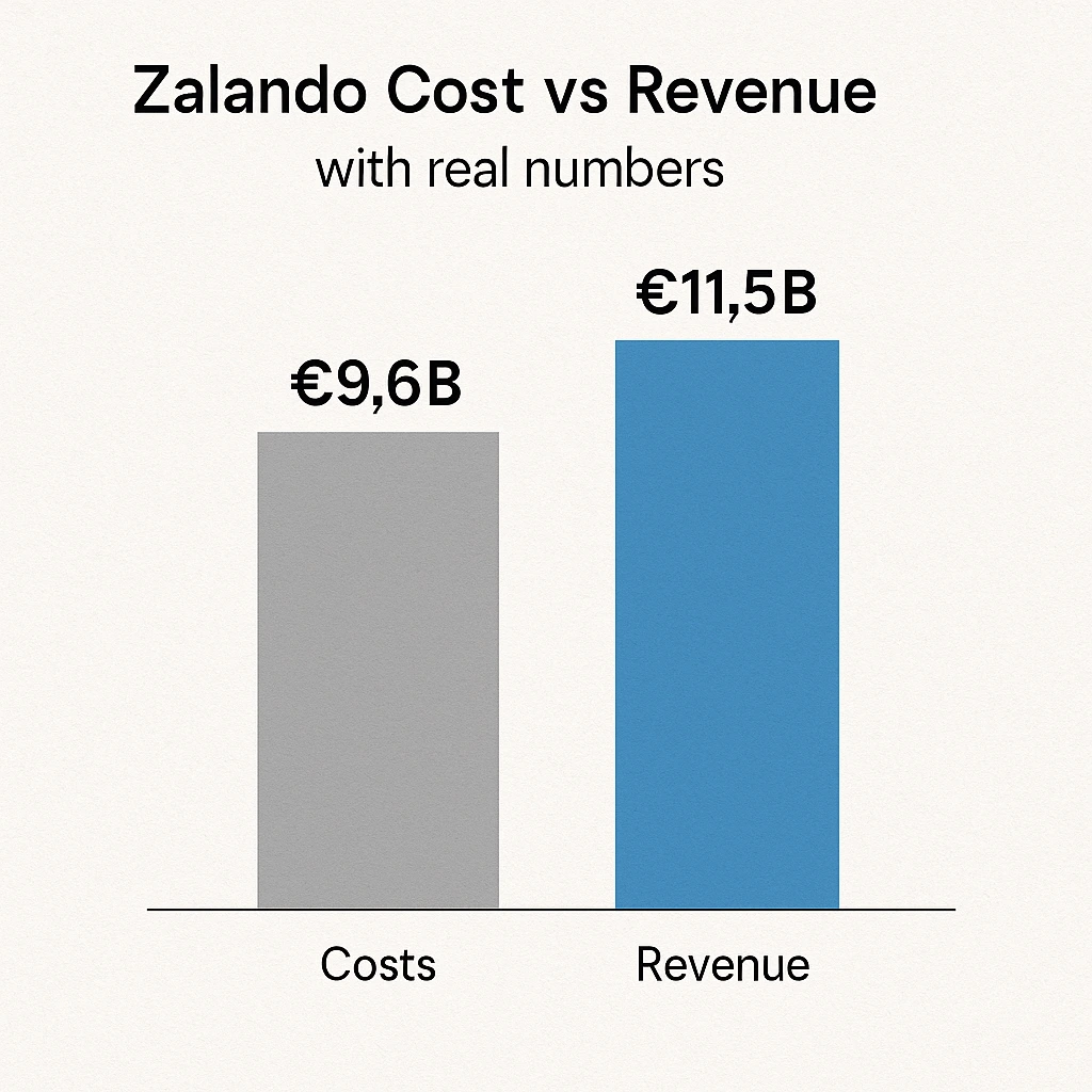 Cost vs Revenue visualization Zalando