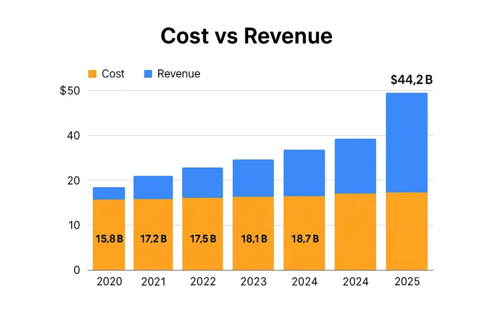 Cost vs Revenue visualization banking solution