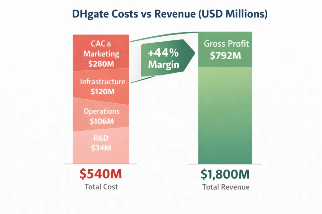 Cost vs Revenue visualization dhgate