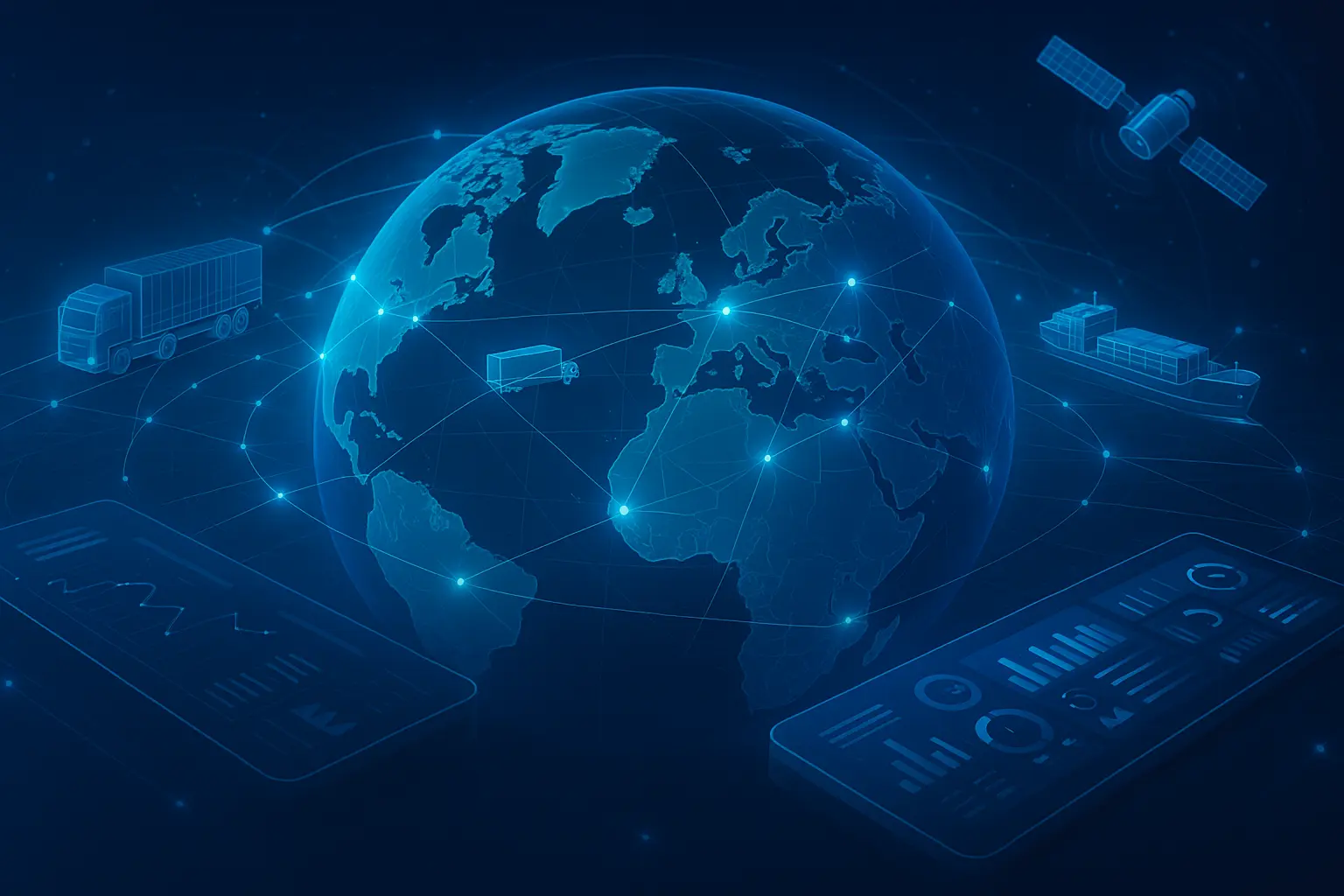 C.H. Robinson Clone Script logistics platform UI concept showing global freight automation network