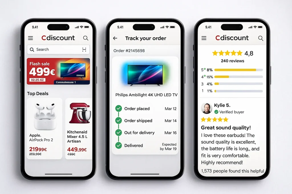 cdiscount app feature screenshots