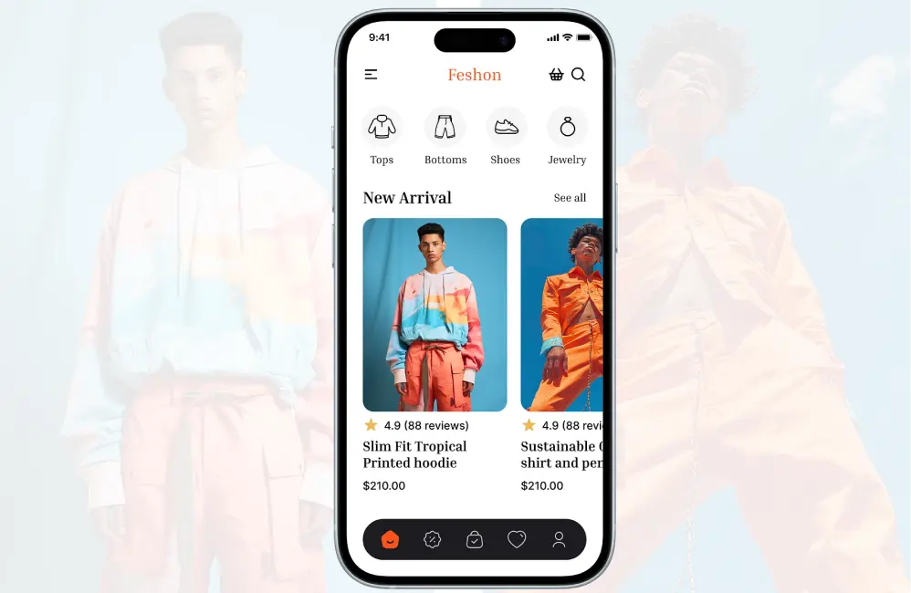 Temu clone script marketplace concept featuring modern ecommerce UI, product cards, and social commerce elements.