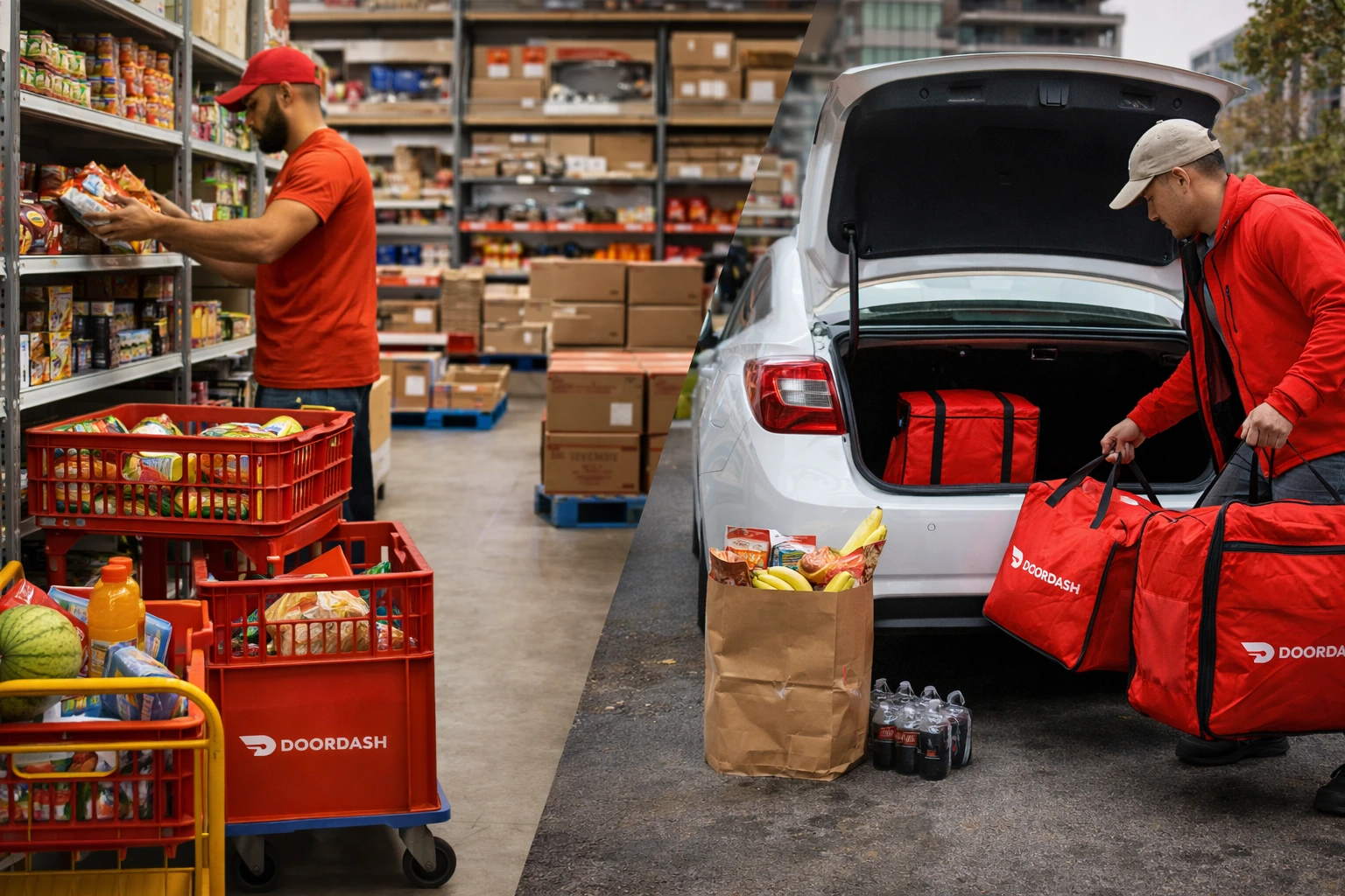 DoorDash Mart dark store fulfillment model showing instant commerce logistics and revenue-driven delivery operations