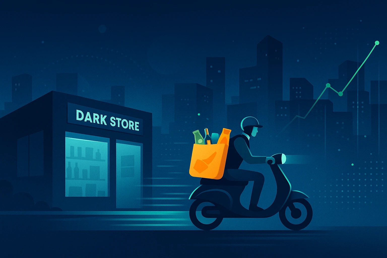 GoPuff instant commerce revenue model showing dark stores and fast delivery operations
