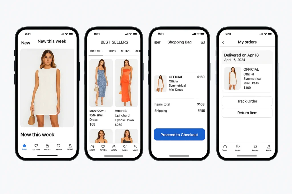 revolve app feature screenshots