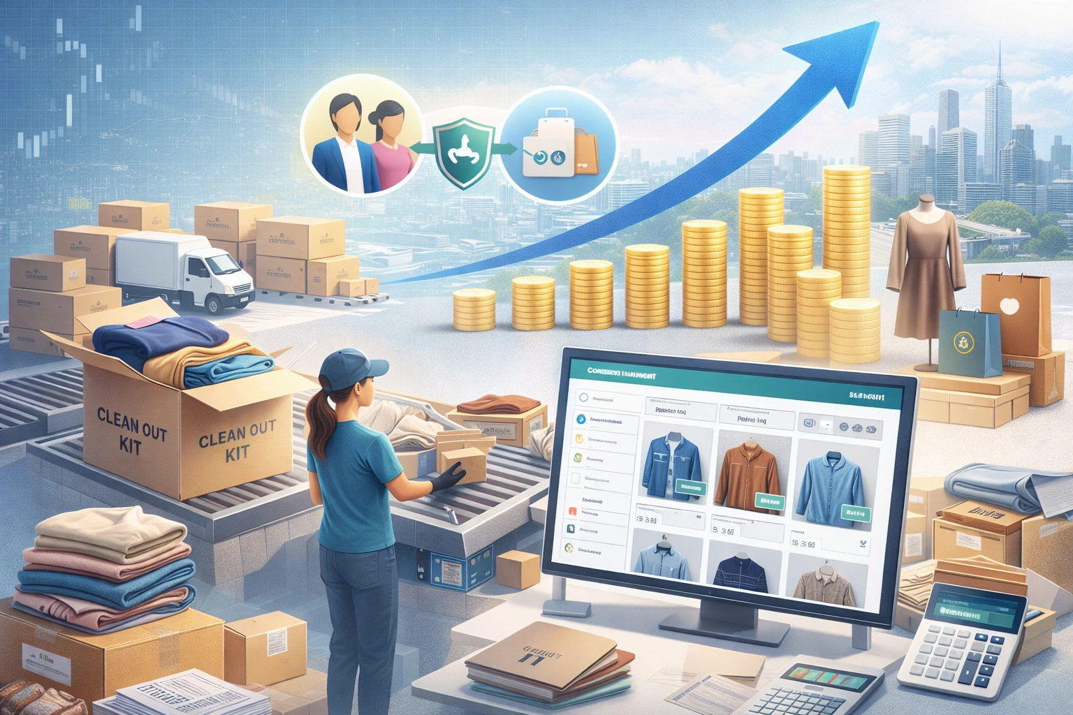 ThredUp clone managed resale platform showing centralized fashion logistics and scalable revenue operations