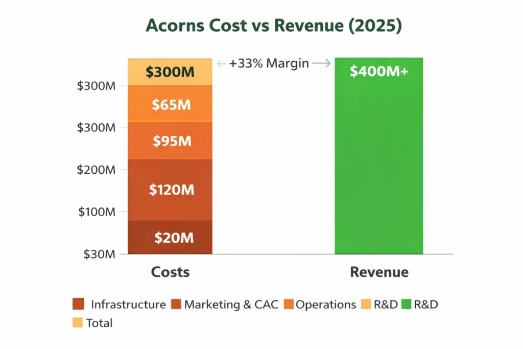 Cost vs Revenue visualization Acrons