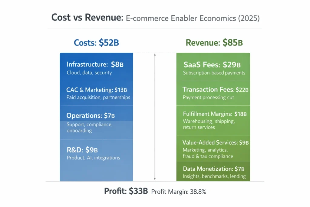 Cost vs Revenue visualization Ecommerce
