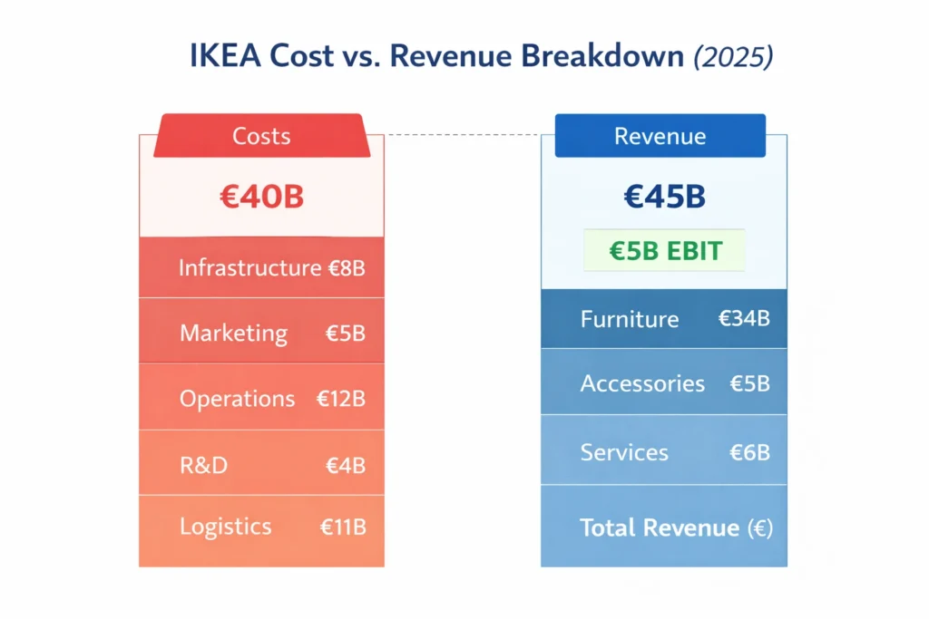 Cost vs Revenue visualization Ikea