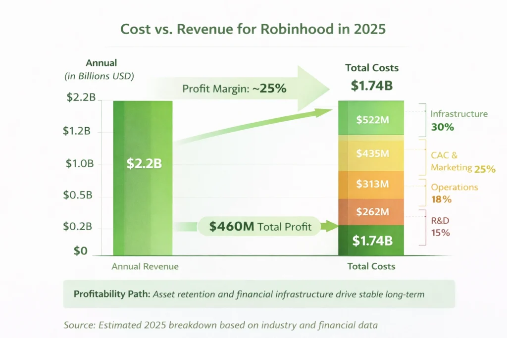 Cost vs Revenue visualization Robinhood