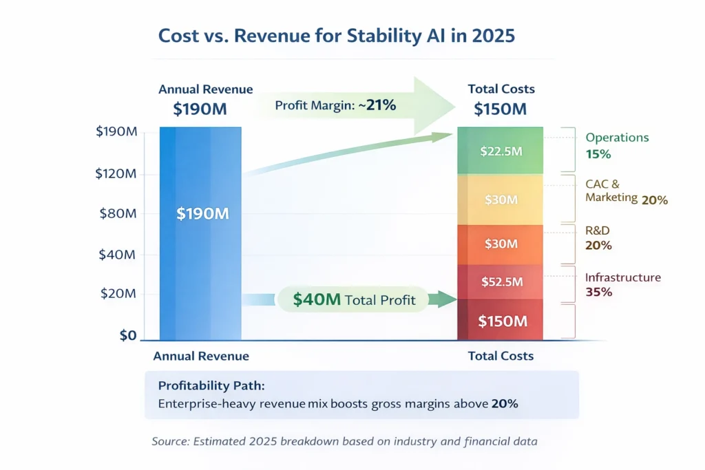 Cost vs Revenue visualization Stability Ai