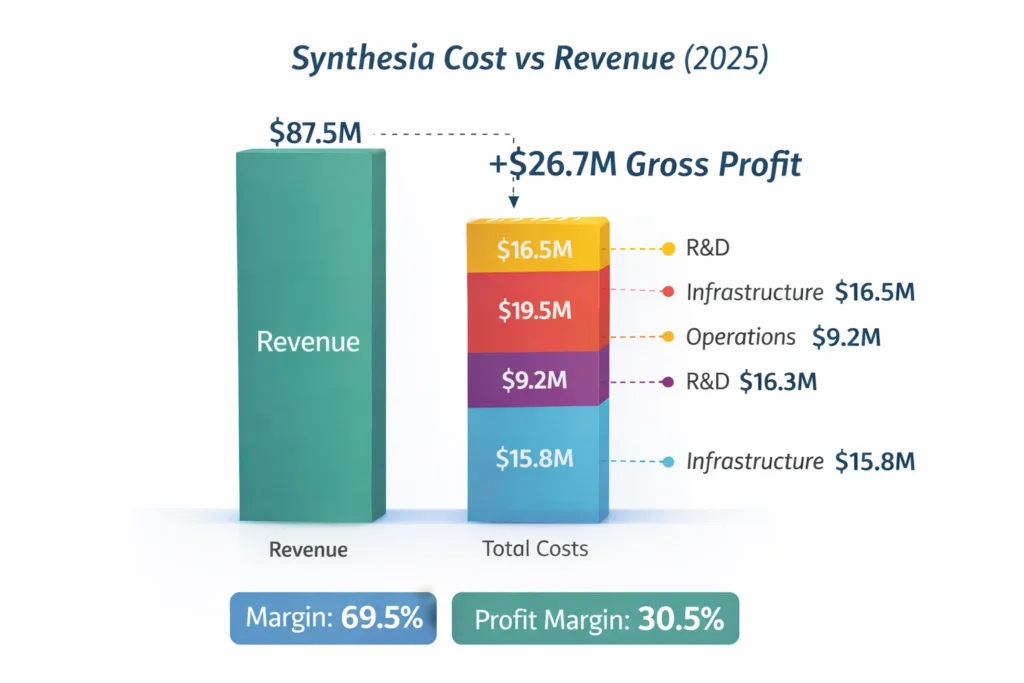 Cost vs Revenue visualization Synthesia