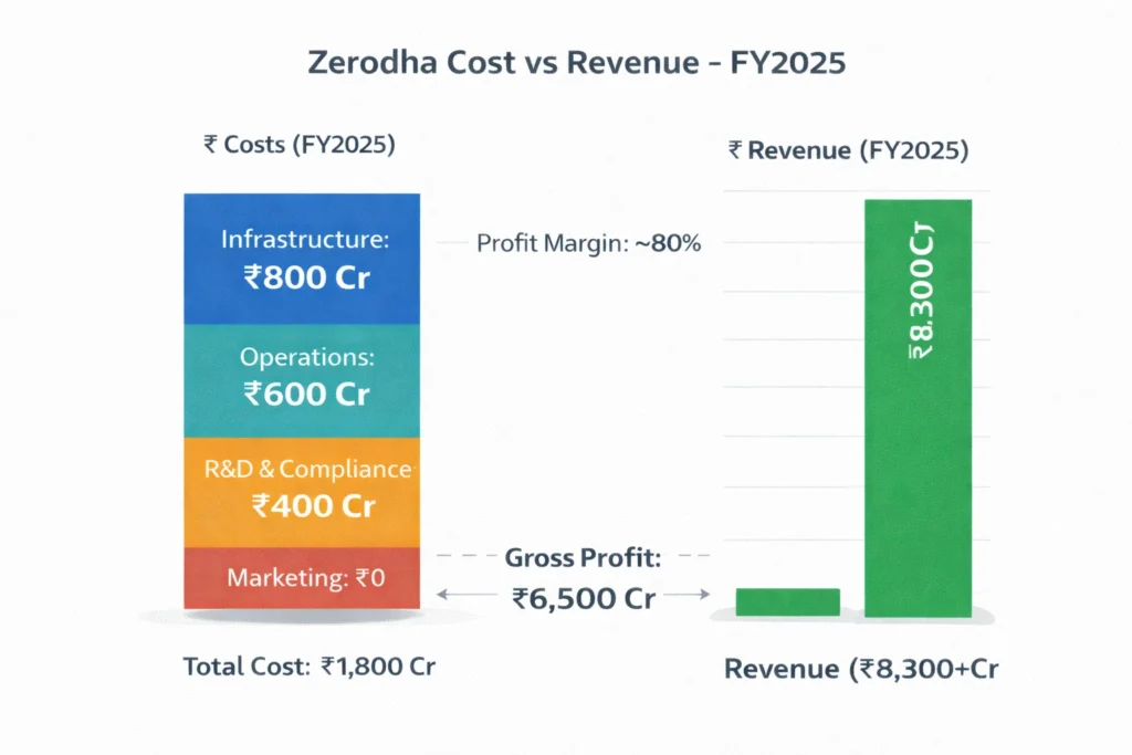 Cost vs Revenue visualization Zerodha