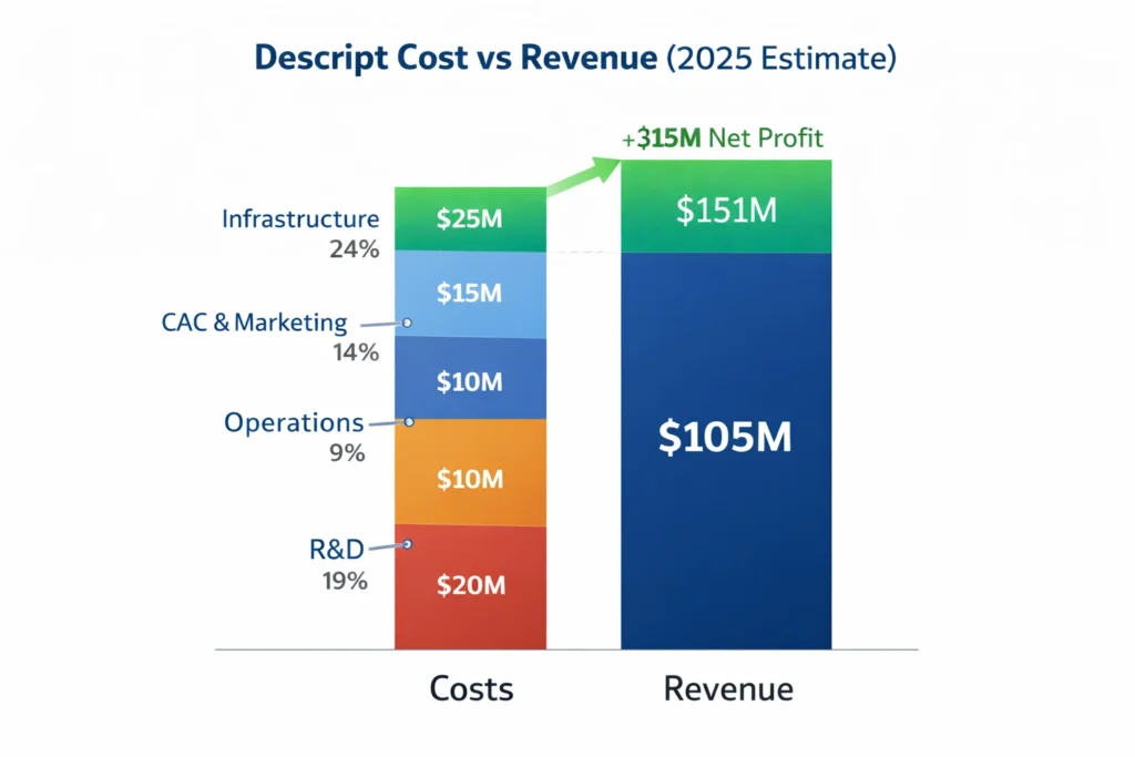 Cost vs Revenue visualization descript clone