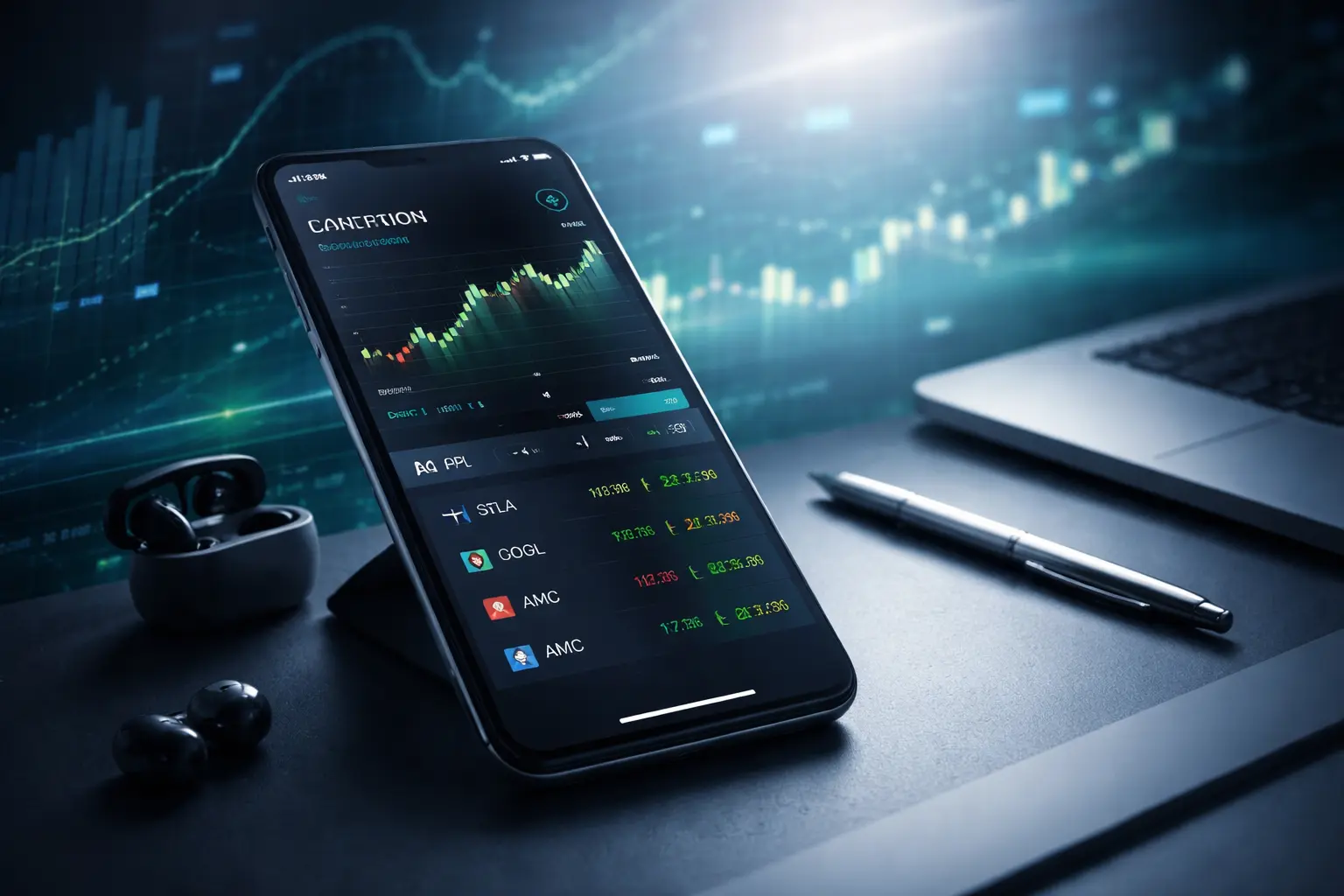 Modern trading app interface representing a Robinhood Clone Script investment platform in 2026