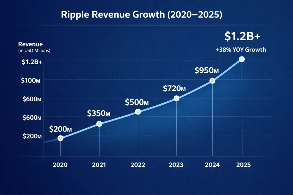 Revenue growth graph 2020–2025 Ripple