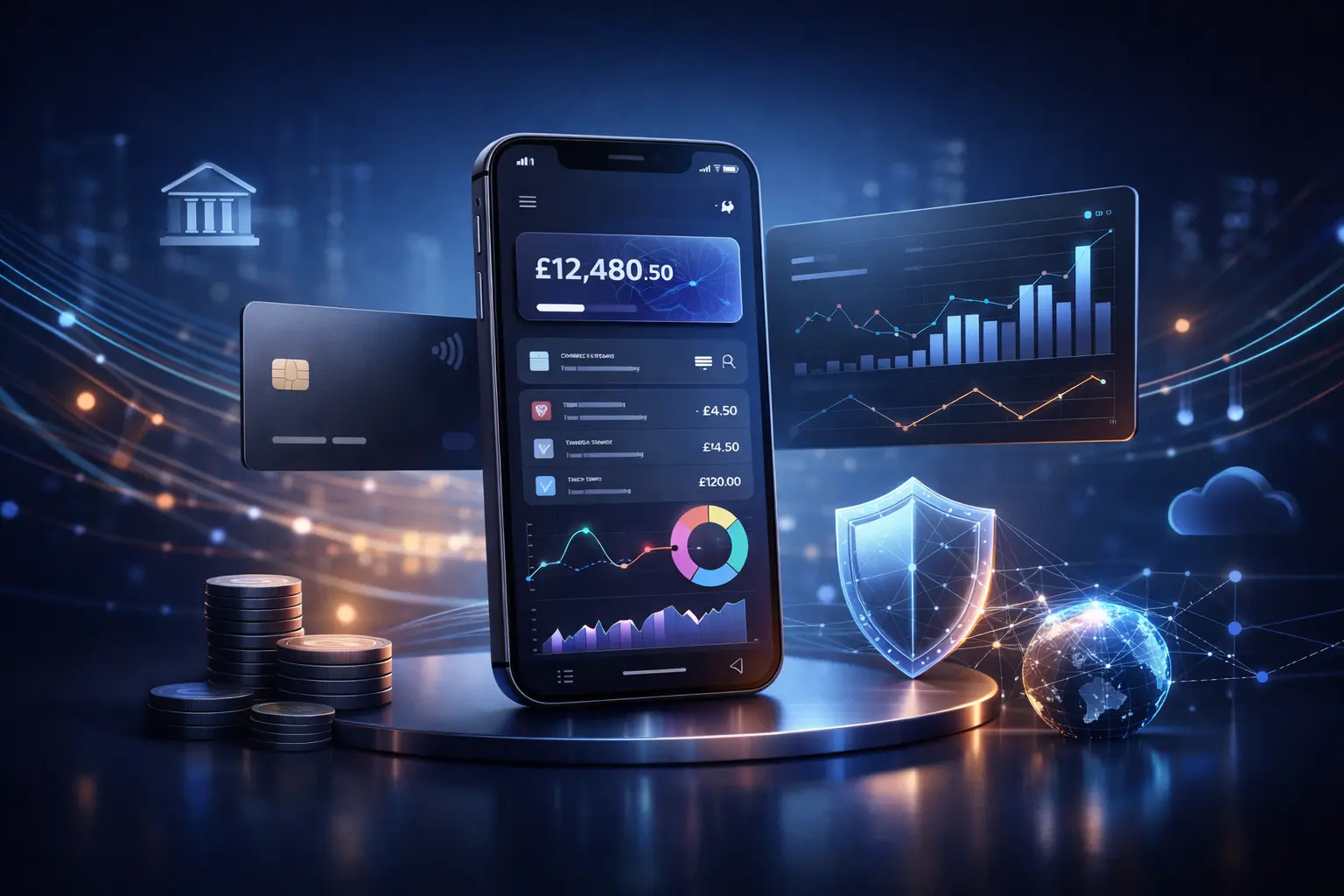 Starling Bank clone script interface showcasing modern digital banking dashboard and real-time financial insights