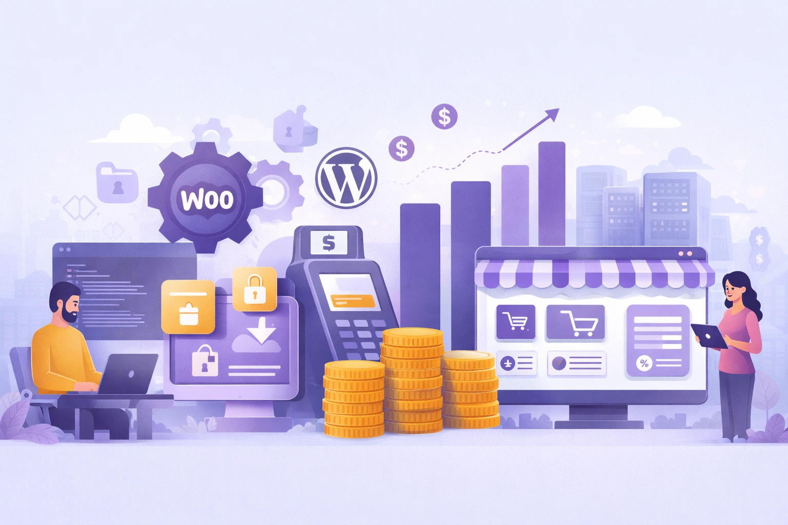 WooCommerce revenue model illustration showing open source ecommerce monetization and ecosystem growth