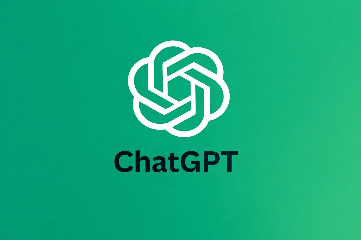 ChatGPT app logo with text on a green gradient background