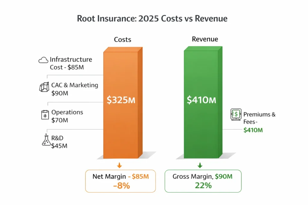 Cost vs Revenue visualization Root Insurance