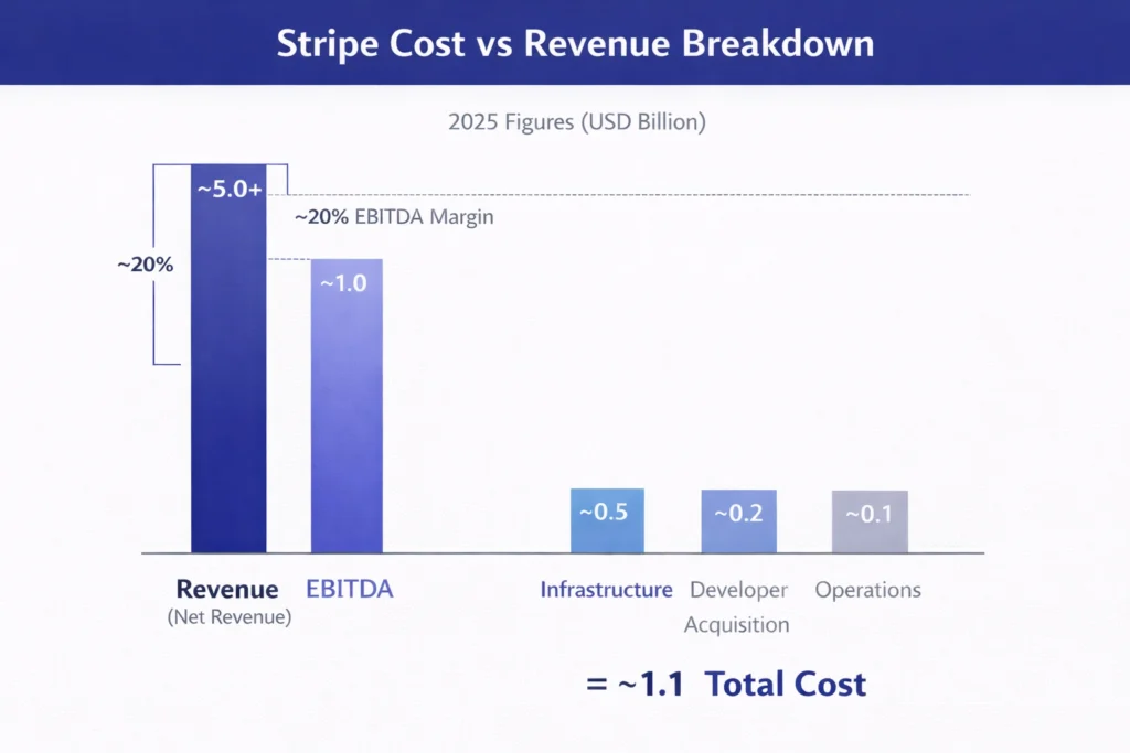 Cost vs Revenue visualization Stripe