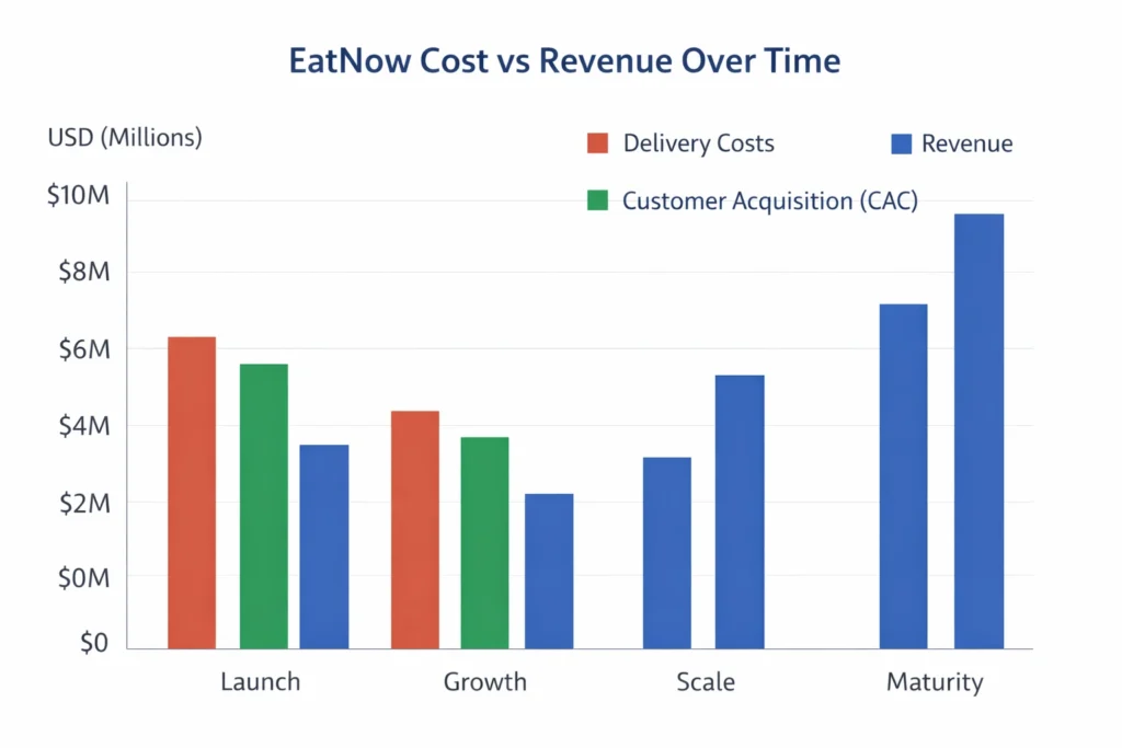 Delivery costs and CAC high early narrowing as repeat business grows eatnow