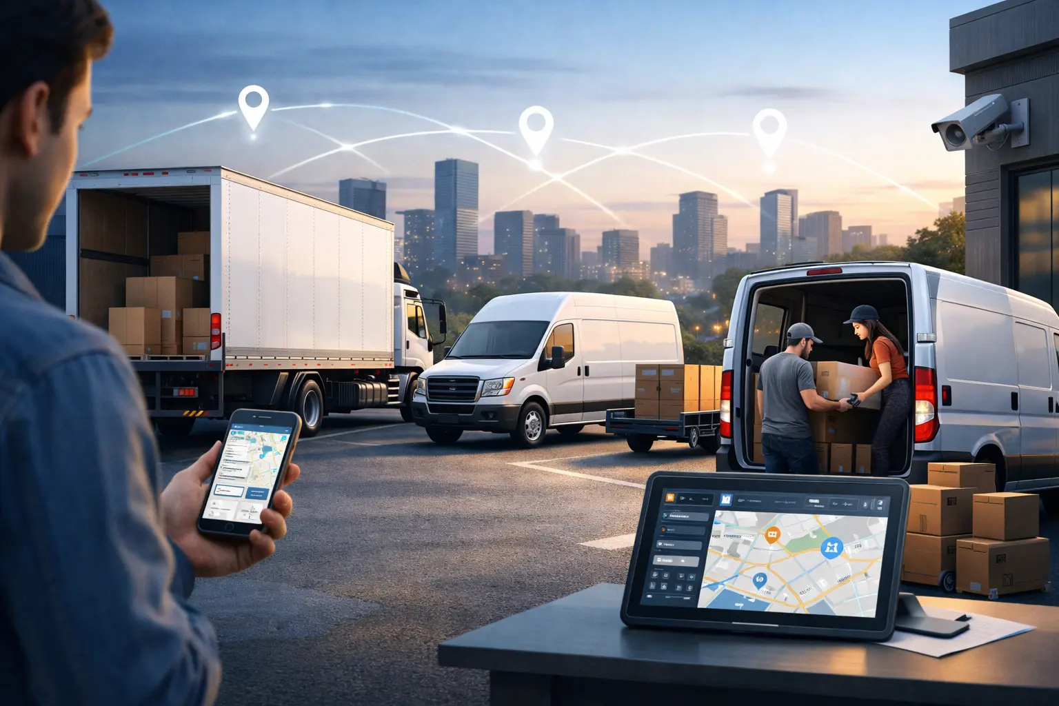 U-Haul clone Script truck and moving rental platform showing vehicles managed through a digital logistics system