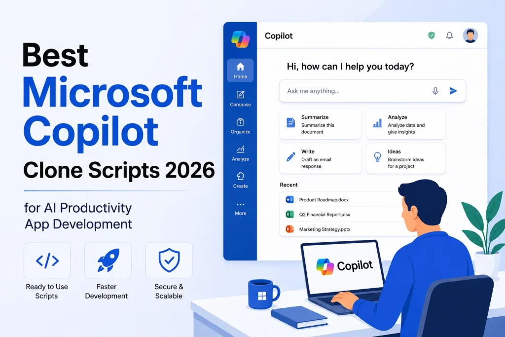 Best Microsoft Copilot clone scripts 2026 for AI productivity app development with ready-to-use, fast, secure, and scalable features