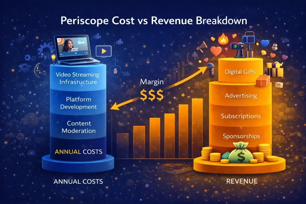 Cost vs Revenue breakdown Periscope