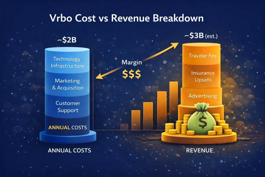 Cost vs Revenue breakdown Vrbro
