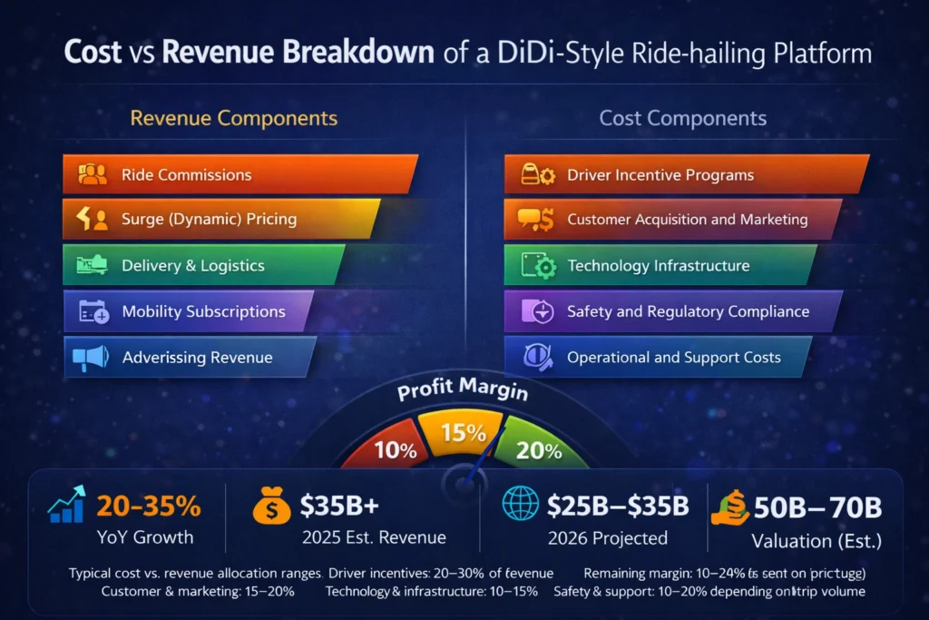 Cost vs Revenue breakdown didi