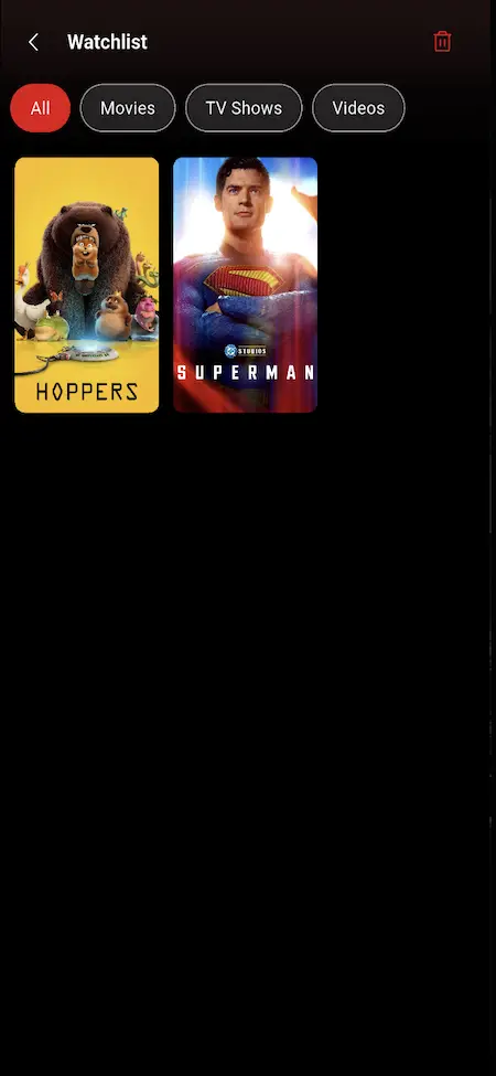 Netflix Clone 12 Netflix Clone App Wishlist Page