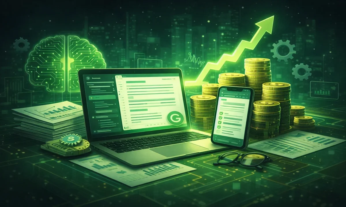 Illustration showing a startup equity management platform connecting founders, investors, and employees in a digital fintech ecosystem.
