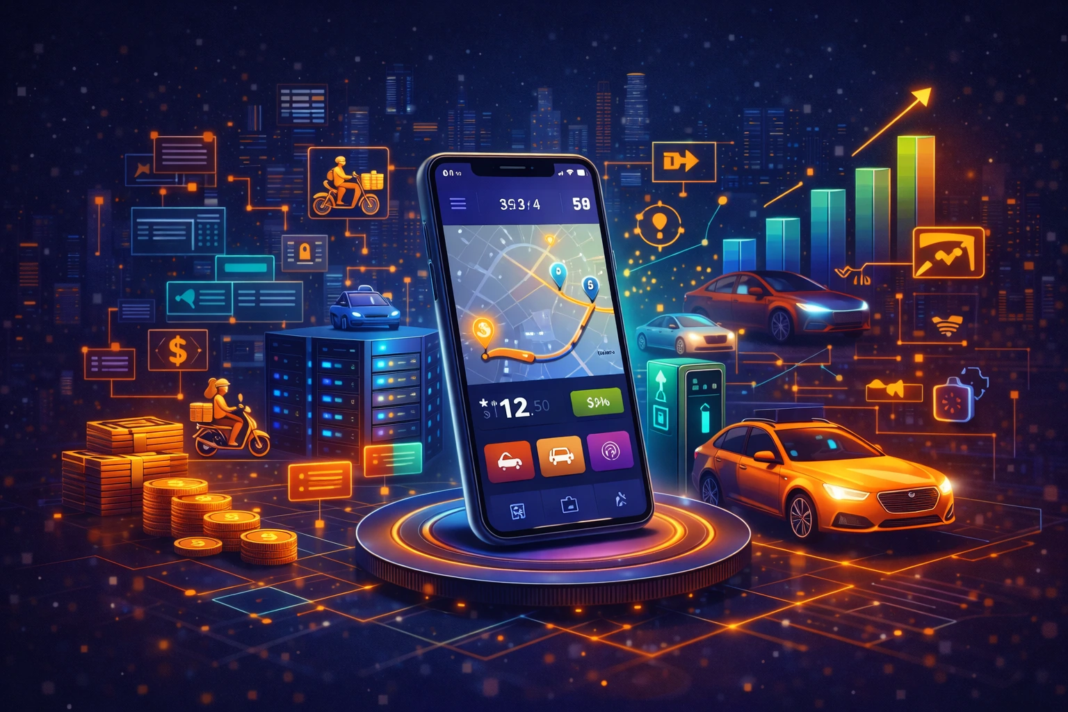 DiDi Clone Ride-Hailing Platform Business Model Illustration