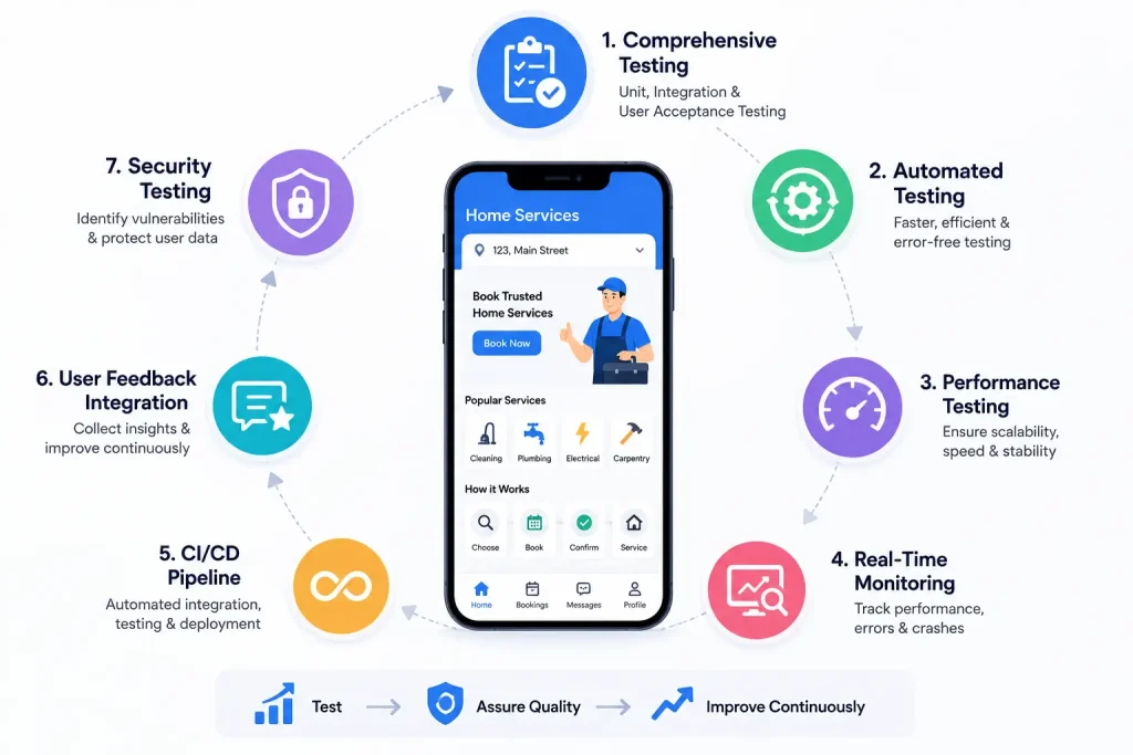 home services app testing quality assurance process 1