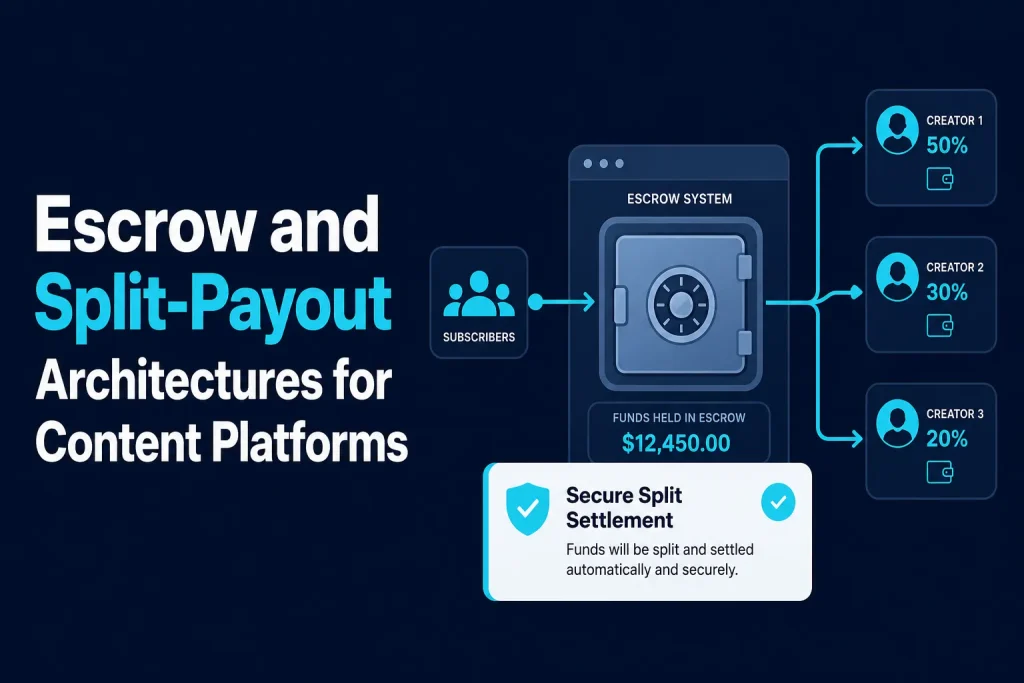 Escrow and split-payout architecture for an OnlyFans clone script and creator subscription platform