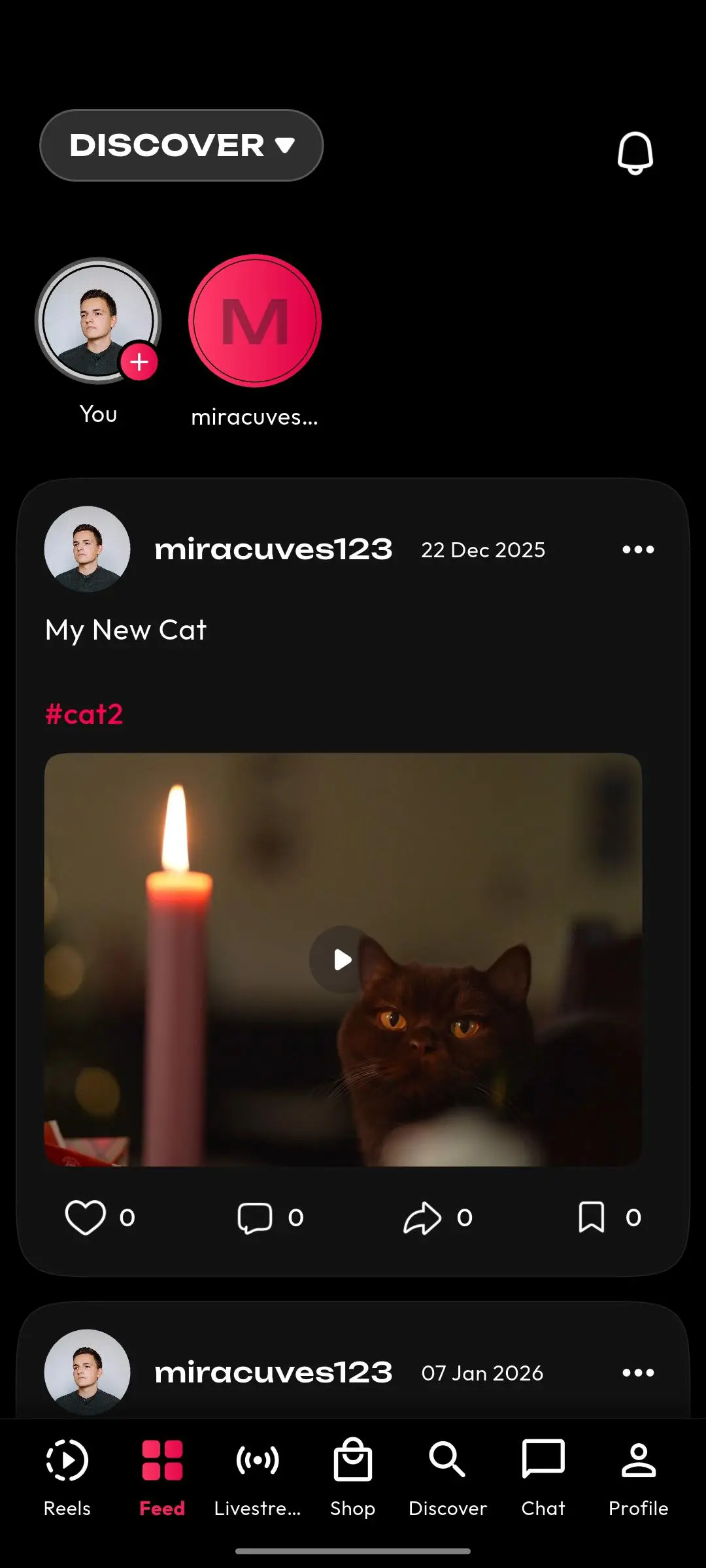 TikTok Clone 8 feed screen